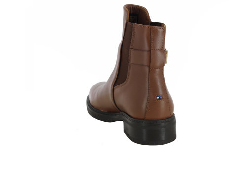 Tommy Hilfiger TH LEATHER FLAT BOOT Winter Cognac