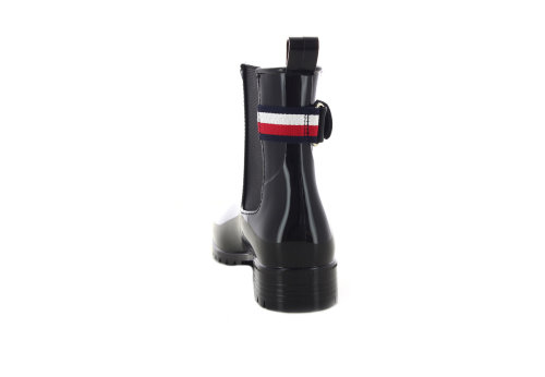 Tommy Hilfiger ANKLE RAINBOOT WITH METAL DETAIL Black