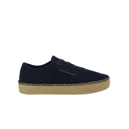 Tommy Hilfiger core corporate canvas sneakers in blue