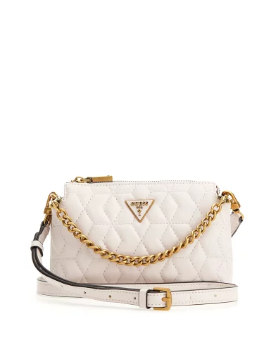 Guess Elenia Mini Black Quilted Crossbody Bag