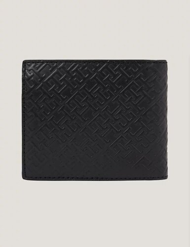 Tommy Hilfiger TH MONOGRAM LEATHER CC AND COIN Black